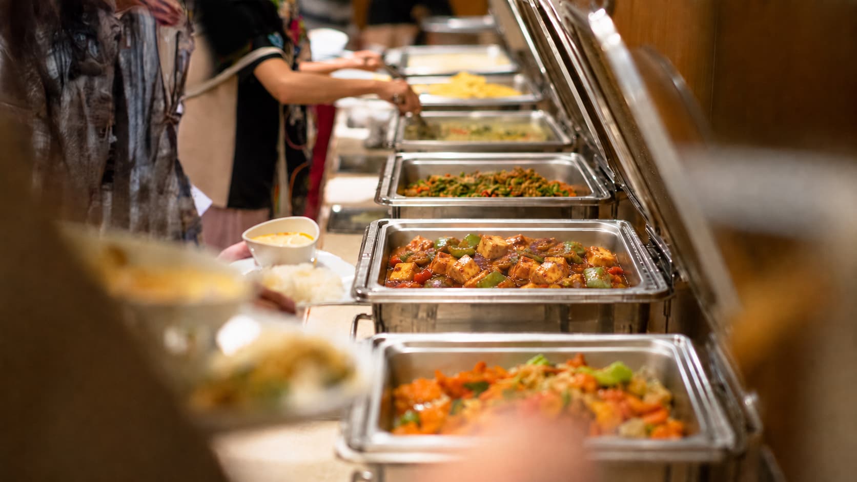 A complete vegetarian catering spread laid out for a Brisbane corporate event