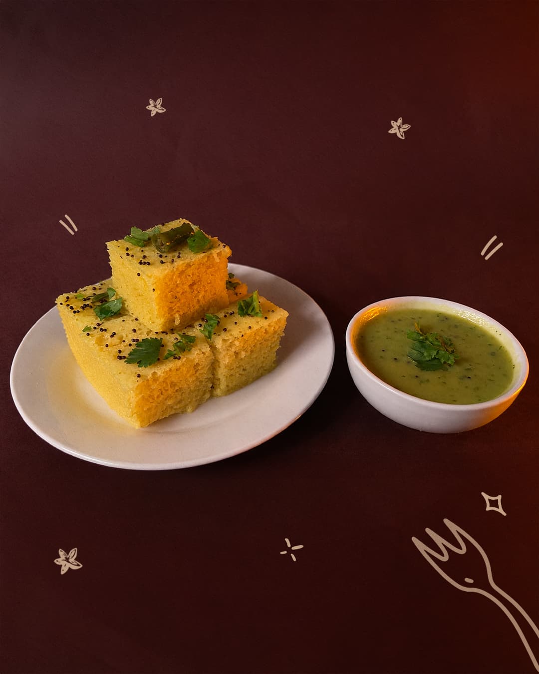 Nylon Khaman, a soft steamed Gujarati savoury cake with tempering