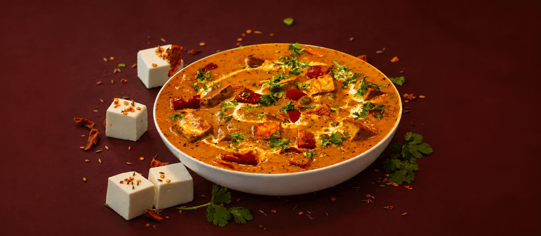 Punjabi curries plated for an event