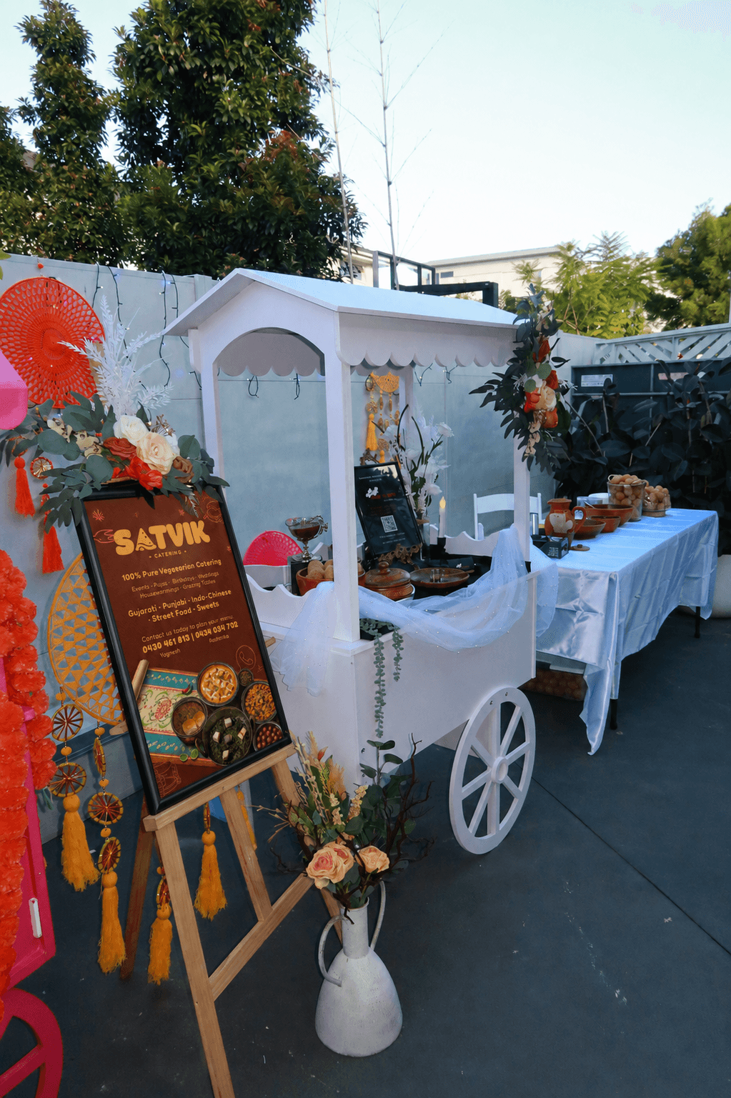 Catering styled for a high-energy Garba or Sangeet night